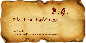 Müller Györgyi névjegykártya